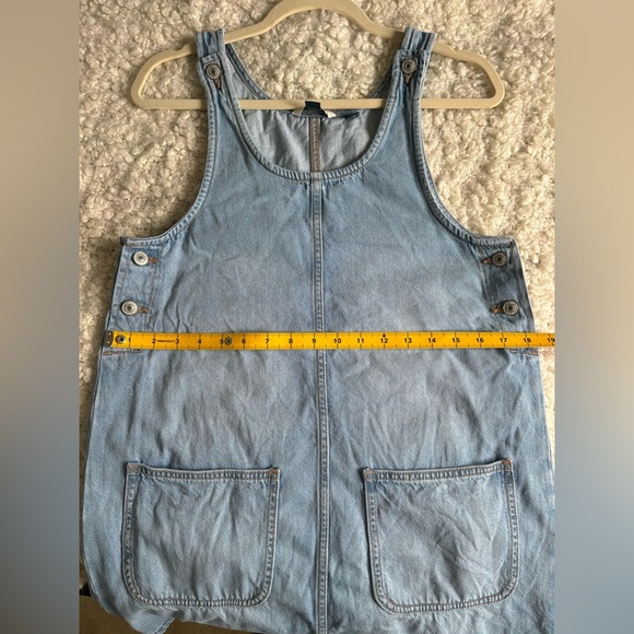 AE Denim Pinafore Mini Overall Dress Light Wash Vintage - Picture 6 of 7